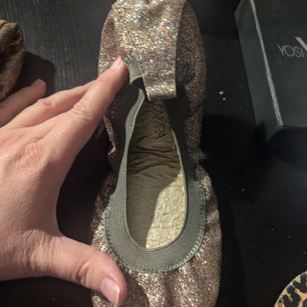 NIB Yosi Samra foldable flats rainbow glitter size 6 - Picture 2 of 7